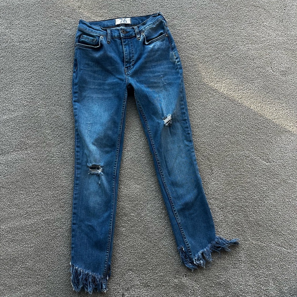 Free People Great Heights Frayed Skinny Jeans